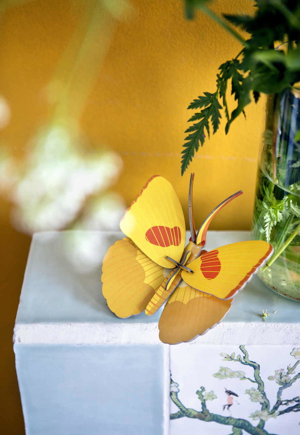 Wanddeko Papier 'Zitronen-Schmetterling'