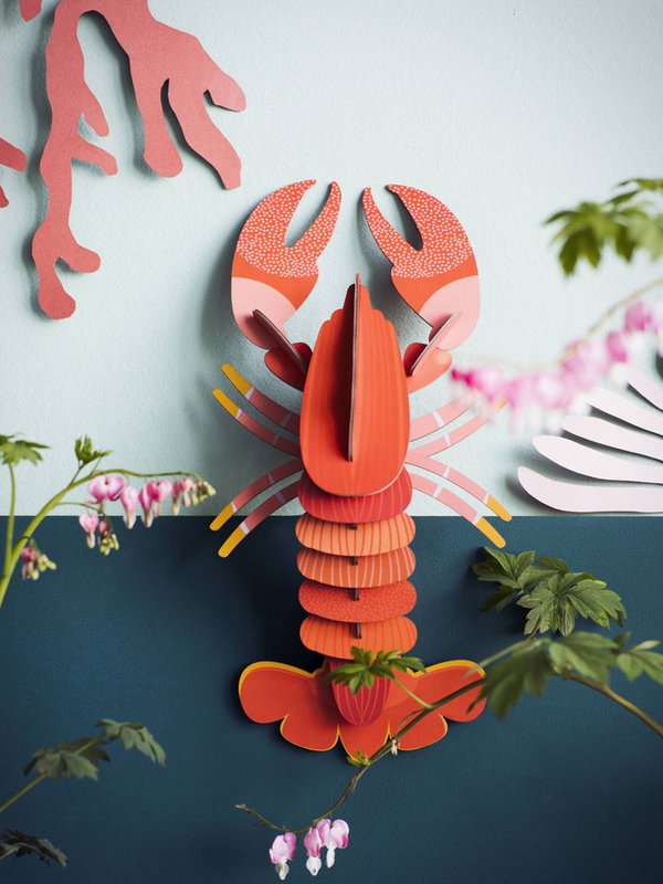 Wanddeko Papier 'Karmesinroter Hummer'