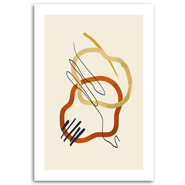 Kunstdruck auf Leinwand 'Line and Shapes'