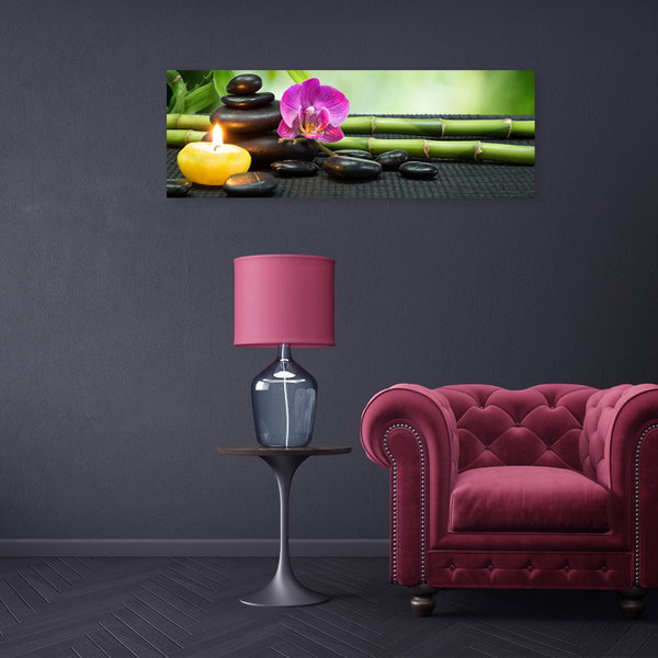 Kunstdruck auf Leinwand 'Pink Orchids on Stones 2'