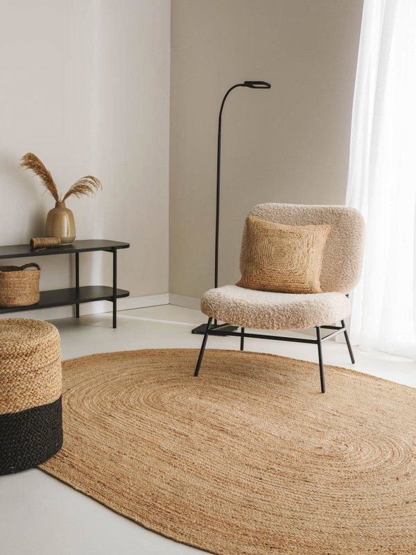 Design Juteteppich Jutta Hellbraun
