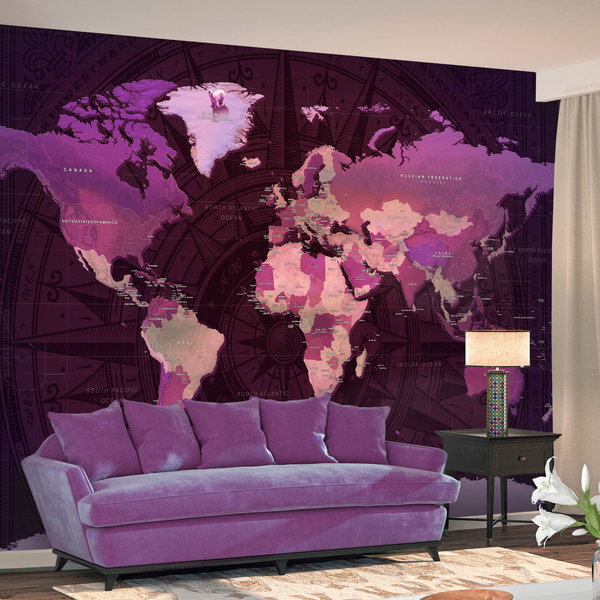 Papier peint 'Purple World Map'