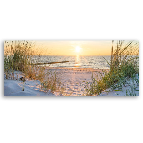 Kunstdruck auf Leinwand 'Beach with Coastal Grasses 4'