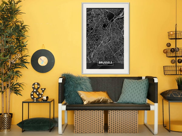Poster 'City Map: Brussels (Dark)'