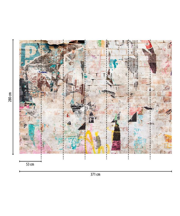 Tapete 'Street Layers' 371x280cm