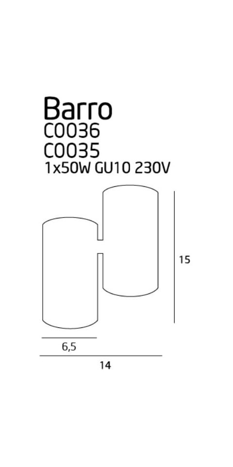 Deckenleuchte 'Barro 1B'