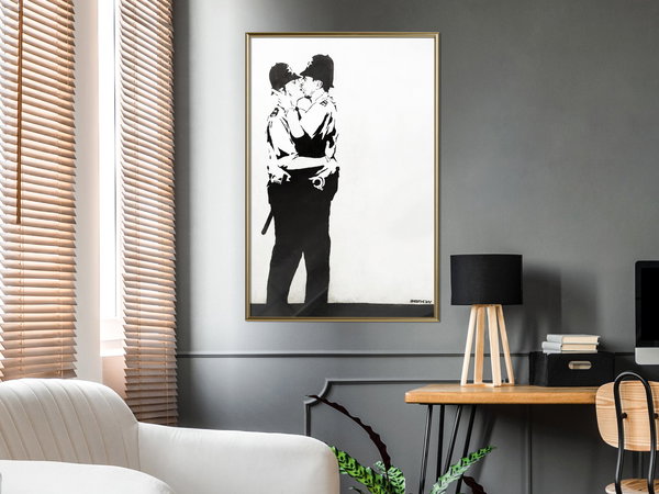 Poster 'Policemen Kissing'