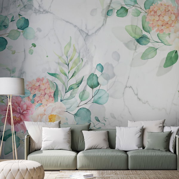 Wallpaper 'Flowery Marble'