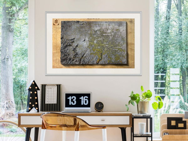 Poster 'Raised Relief Map: Munich'