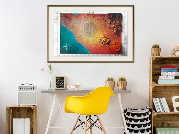 Poster 'Raised Relief Map: Rome'