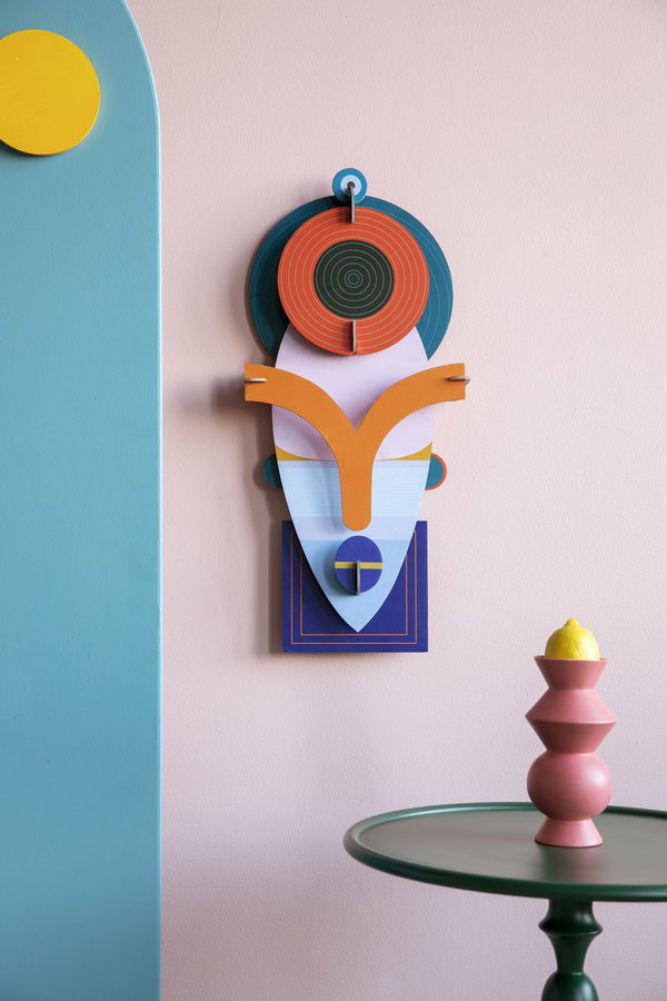 Wanddeko Papier 'Geometrische Stammesmaske'