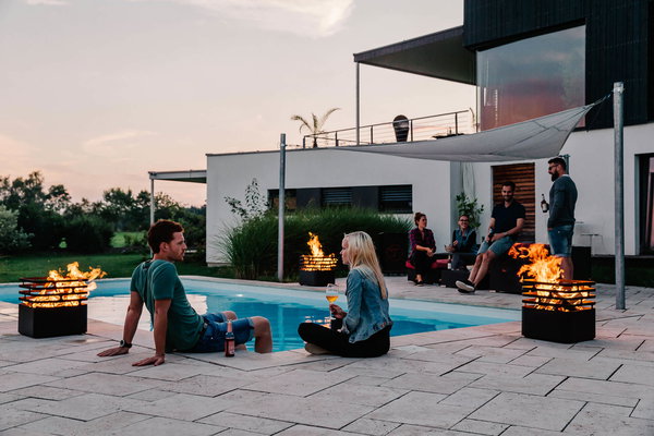 CUBE Feuerkorb rostig