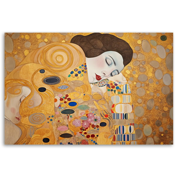 Kunstdruck auf Leinwand 'Klimt's Serene Embrace'