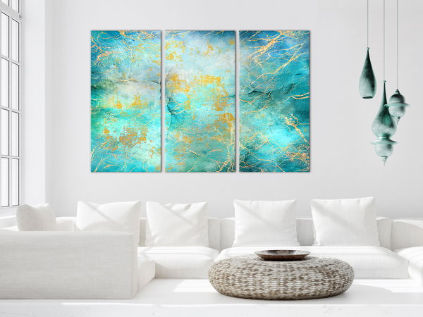 Kunstdruck auf Leinwand 'Emerald Ocean (3-teilig)'