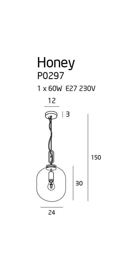 Pendelleuchte 'Honey Amber 1'