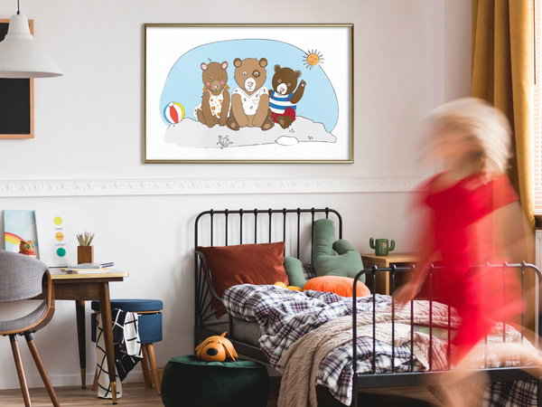 Poster 'Teddy Bears on the Beach'