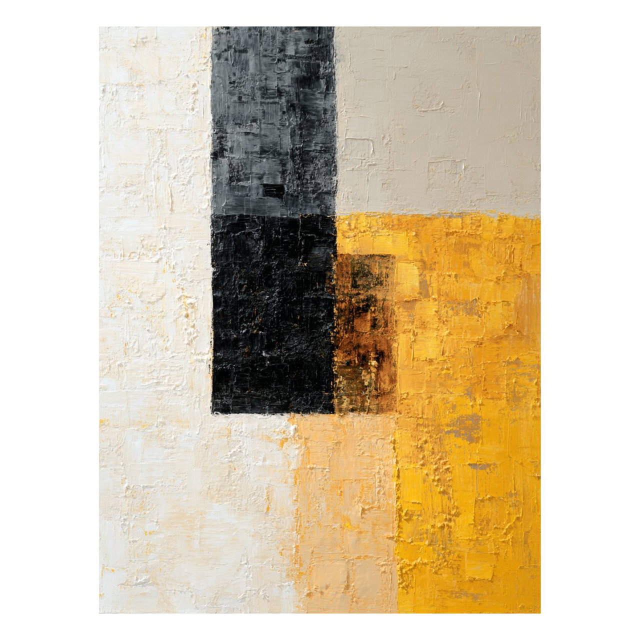 Handgeschilderd schilderij 'Autumn Block Abstraction 9' | incl. certificaat van echtheid in de ruimte.