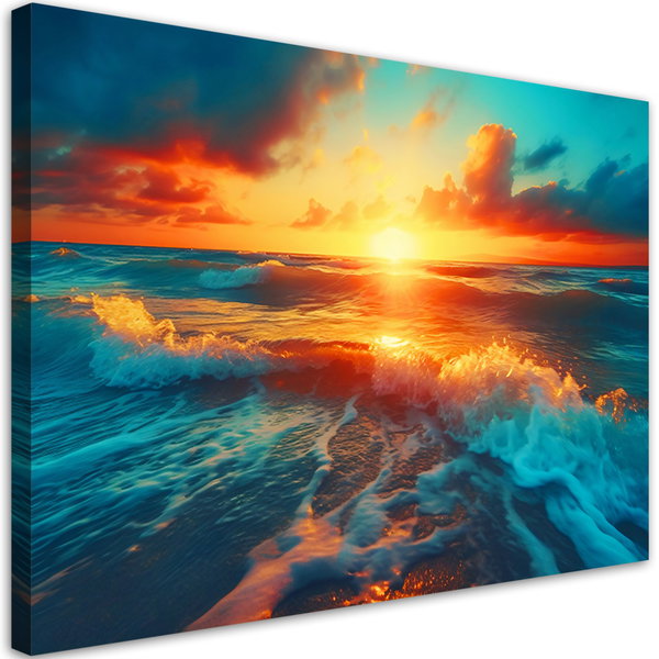 Kunstdruck auf Leinwand 'Radiant Ocean Sunset 1'
