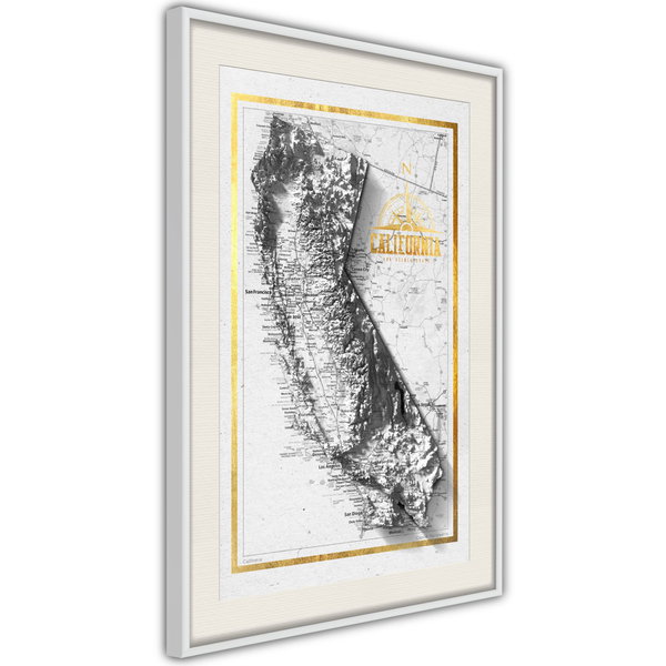 Poster 'Raised Relief Map: California'