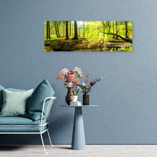 Kunstdruck auf Leinwand 'Green Forest Sunlight 2'