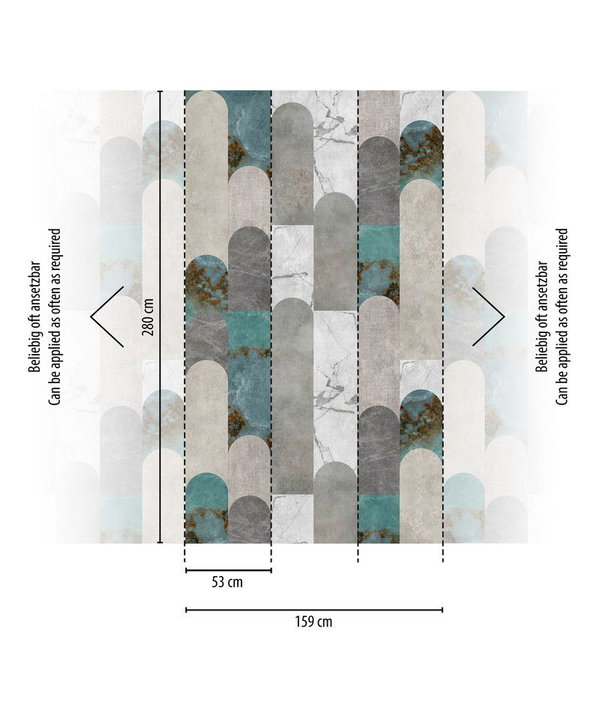 Tapete 'Aged Panels' 159x280cm