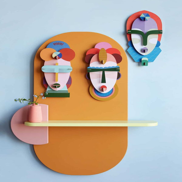 Wanddeko Papier 'Abstraktes Gesicht'
