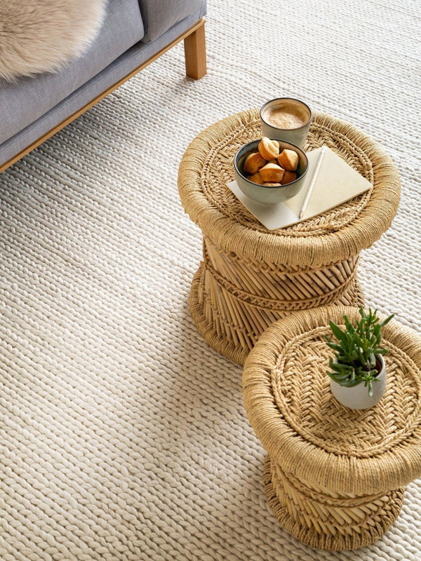 Design Wollteppich Uno Beige