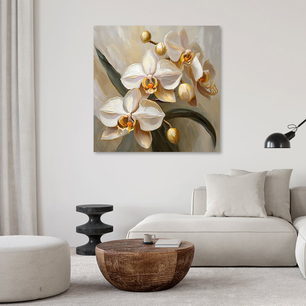 Kunstdruck auf Leinwand 'Golden Orchids 2'