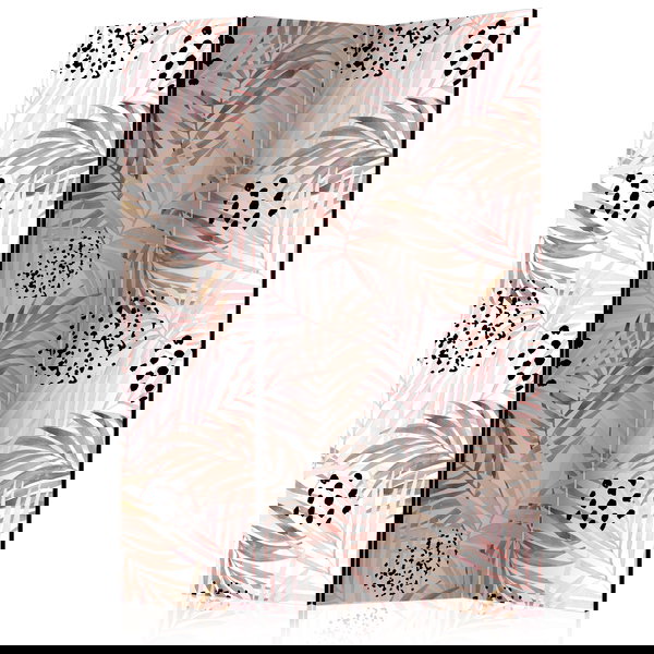 Biombo 'Pink Palm Leaves'