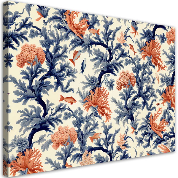 Kunstdruck auf Leinwand 'Fish and Corals 1'