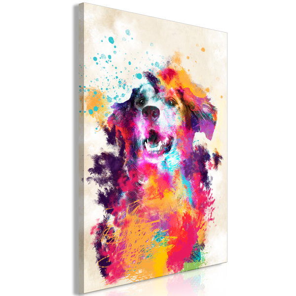 Kunstdruk op canvas 'Watercolor Dog Vertical'