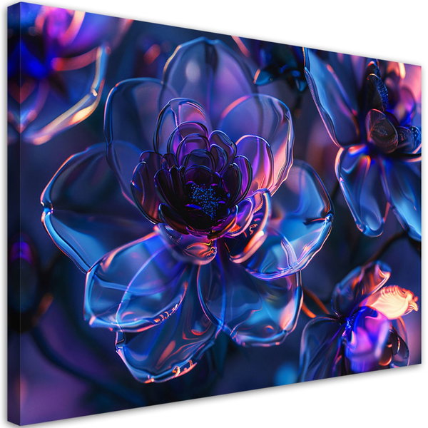 Kunstdruck auf Leinwand 'Neon Prism Blossoms 6'