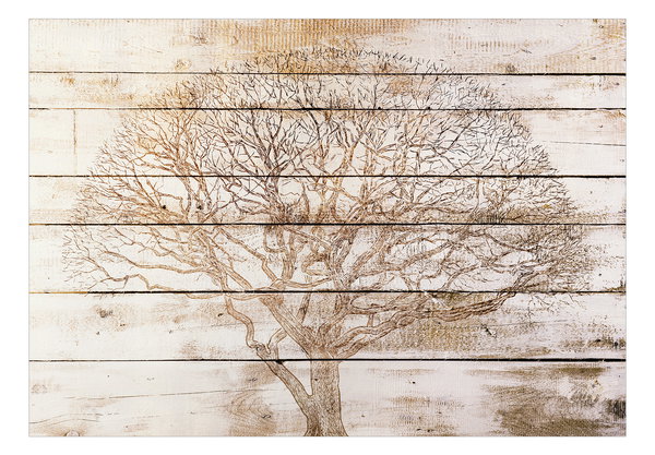 Tapete 'Tree on Boards'