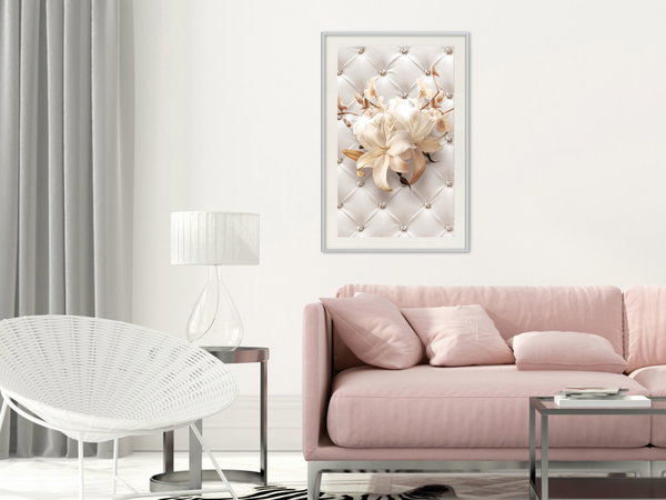 Juliste 'Lilies on Leather Upholstery'