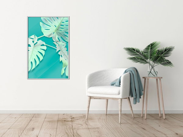 Poster 'Teal Monstera'