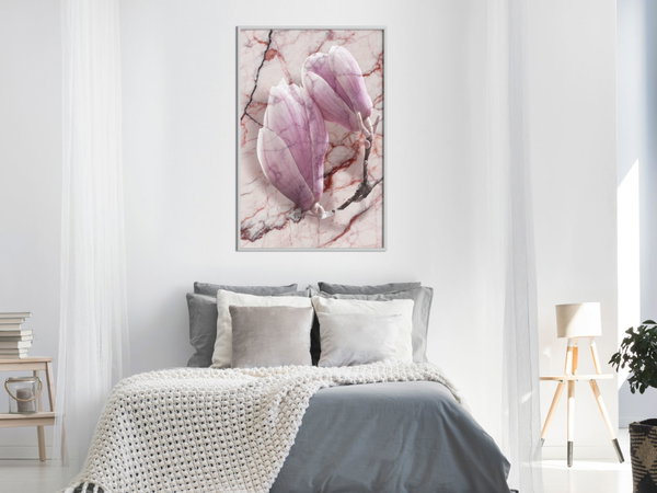 Poster 'Magnolia on Marble Background'