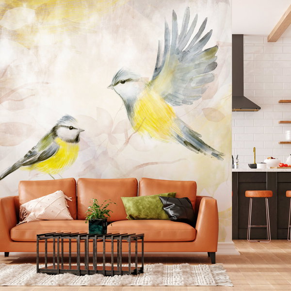 Self-adhesive wallpaper 'Watercolor Tit - Third Variant'