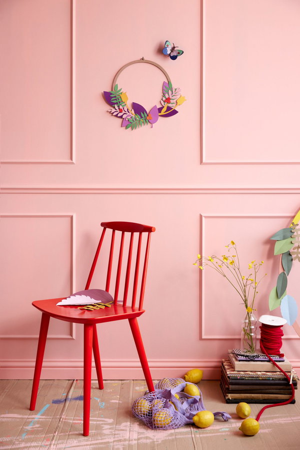 Wanddeko Papier 'Blumiger Schmetterling'