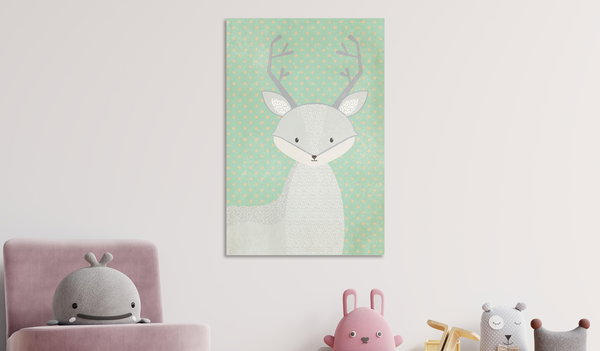 Kunstdruck auf Leinwand 'Young Deer Vertical'