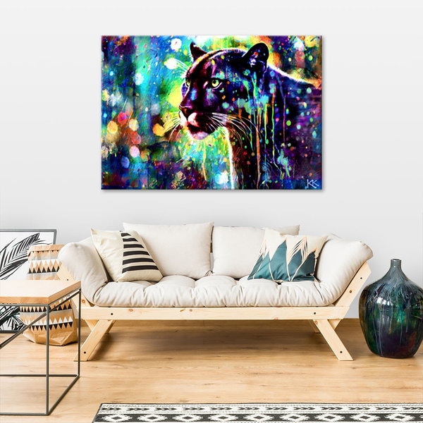 Kunstdruck auf Leinwand 'Prismatic Panther 2'