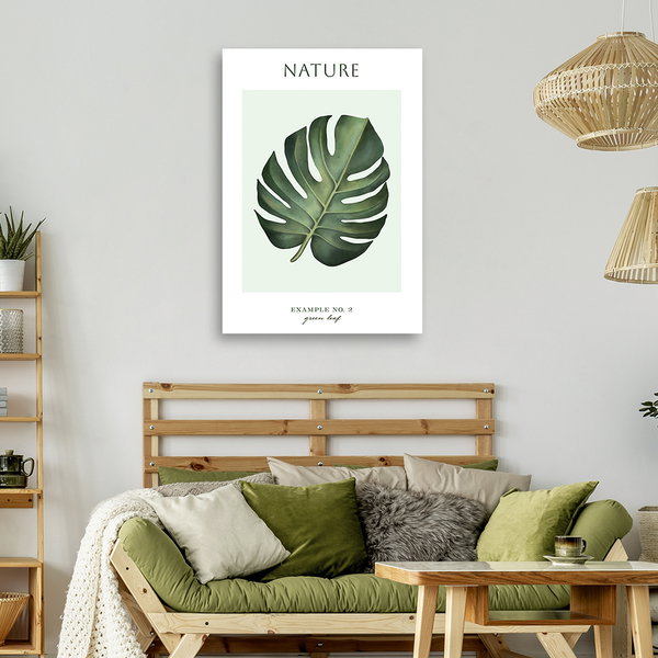 Stampa su tela 'Green Leaf #2'