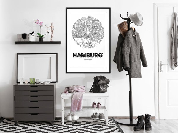 Poster 'City Map: Hamburg (Round)'