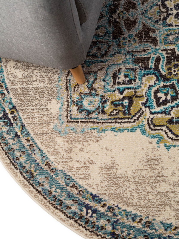Design Runder Teppich Casa Beige