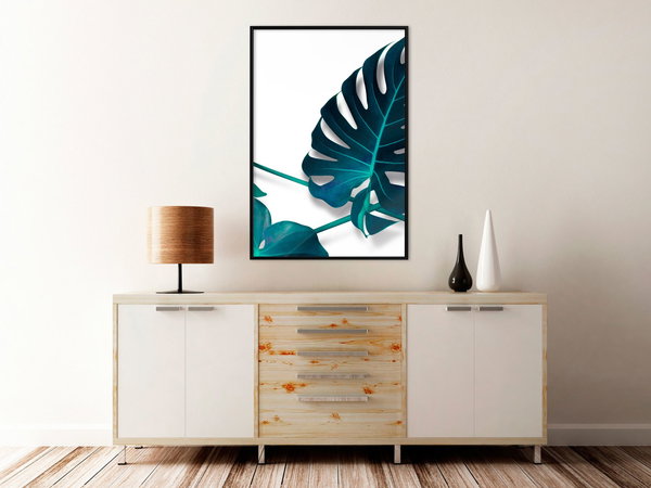 Poster 'Turquoise Monstera I'