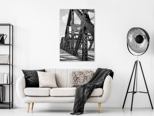 Kunstdruck auf Leinwand 'Bridge at Morning Vertical'