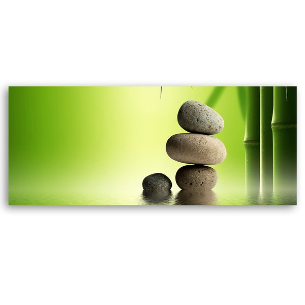 Kunstdruck auf Leinwand 'Zen Garden with Black Stones 2'