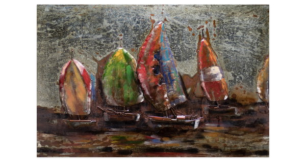 Metallbild 3D 'Around the World' 100x70x8cm