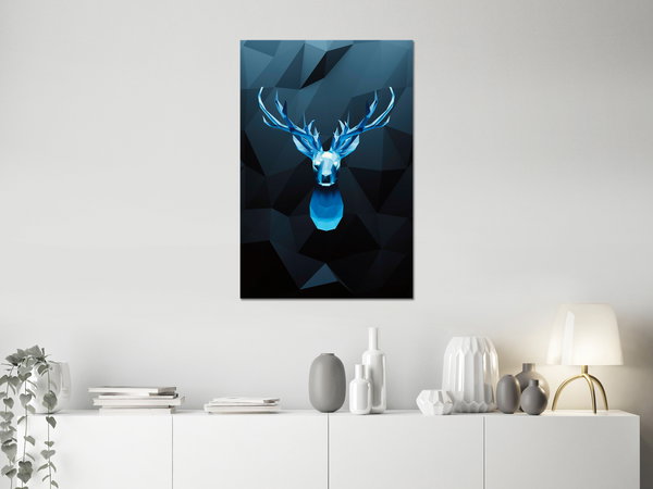 Kunstdruck auf Leinwand 'Ice Deer Vertical'