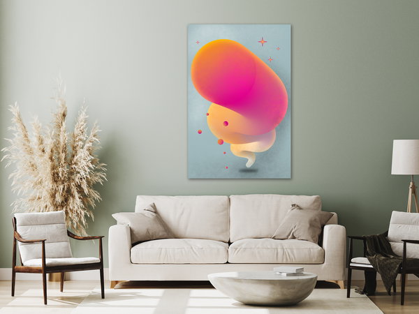 Kunstdruck auf Leinwand 'Pink Streak Vertical'