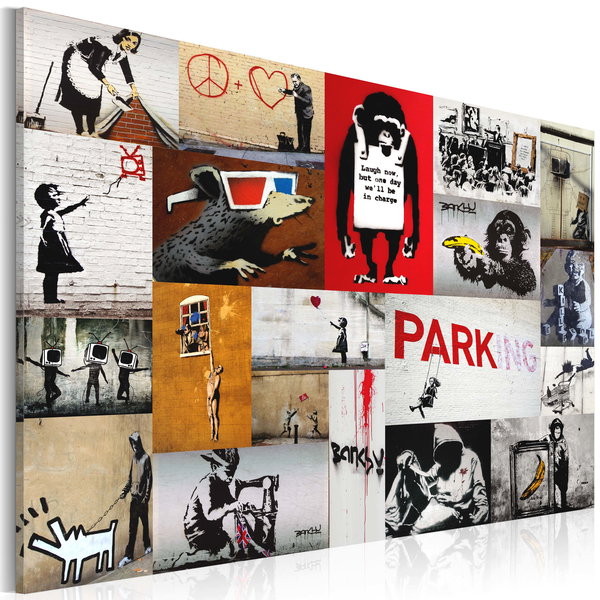 Impression sur toile 'Banksy - Collage'